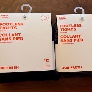2 pairs Joe Fresh Footless Tights Size D UNOPENED